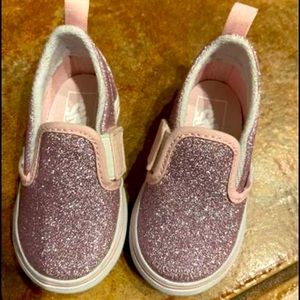 Toddler size 5 pink sparkle slip on.  NWOT